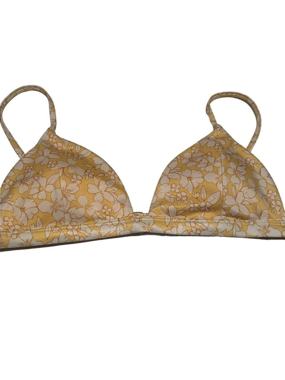 Hollister Yellow White Floral Bikini Top Small - Picture 2 of 6